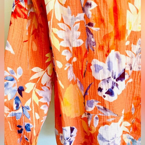 Soft Surrounding Blouse Gussy Floral Spring Summer Beach Resort Wear Women L - Picture 6 of 10